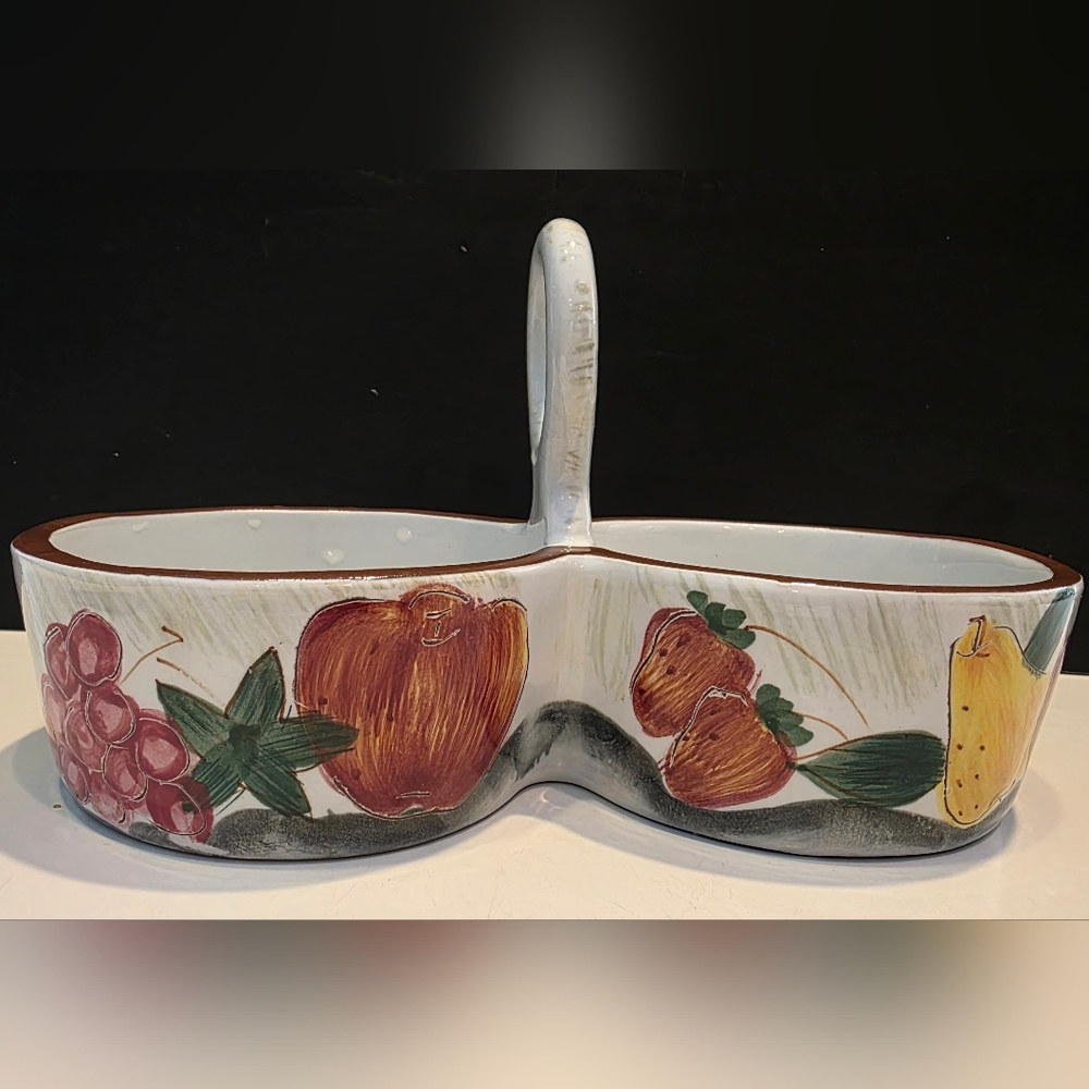 Style-Eyes by Baum Bros Oil Paint Collection Dual Serving Caddy 8" Bowl w/handle